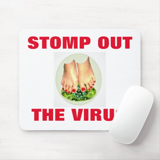 STOMP OUT THE VIRUS MOUSE PAD MUISMAT (Met muis)