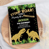 Stomp Roar Glitter Dinosaurus Verjaardag Uitnodigi Kaart