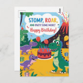 "Stomp, Roar & Party nog wat meer - Dino Kinder De Briefkaart (Voorkant / Achterkant)