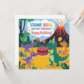 "Stomp, Roar & Party nog wat meer - Dino Kinder De Kaart (Voorkant / Achterkant in situ)