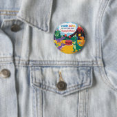 "Stomp, Roar & Party nog wat meer - Dino Kinder De Ronde Button 5,7 Cm (In situ)