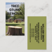 Stomp Slijpen Boom Stomp Verwijdering Visitekaartje (Voorkant / Achterkant)