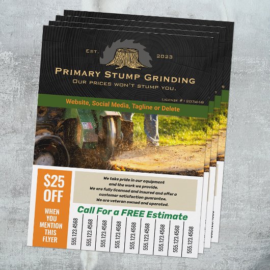 Stomp slijpen, Tree Removal Service Flyer