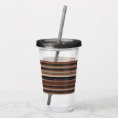 Stompblauwe strepen acryl drinkbeker (Achterkant)