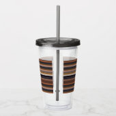 Stompblauwe strepen acryl drinkbeker (Rechts)