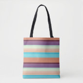 Stompblauwe strepen tote bag (Voorkant)