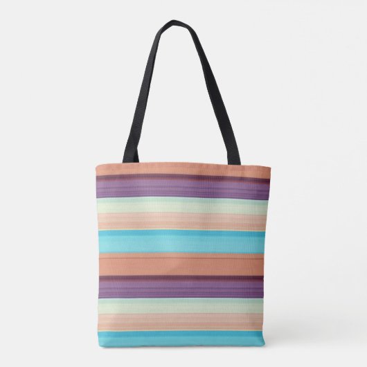 Stompblauwe strepen tote bag (Achterkant)