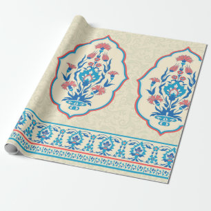 Stompbloem naadloos patroon in etnische stijl cadeaupapier