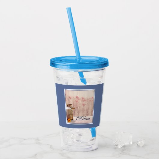 Stompen kan landstijl op hout acryl drinkbeker (Voorkant ijs)