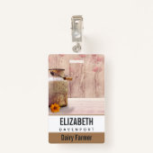 Stompen kan landstijl op hout badge (Achterkant met clip)