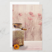 Stompen kan landstijl op hout briefpapier (Voorkant / Achterkant)