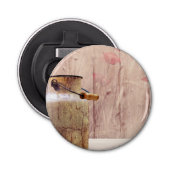 Stompen kan landstijl op hout button flesopener (Voorkant)