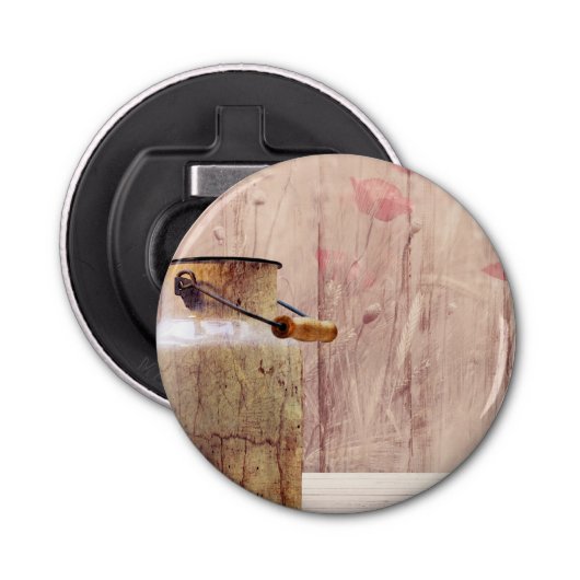 Stompen kan landstijl op hout button flesopener (Voorkant)