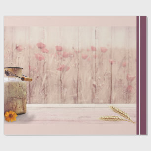 Stompen kan landstijl op hout cadeaupapier