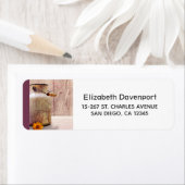 Stompen kan landstijl op hout etiket (Insitu)