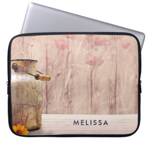 Stompen kan landstijl op hout laptop sleeve