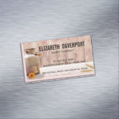 Stompen kan landstijl op hout magnetisch visitekaartje (Voorbeeld)