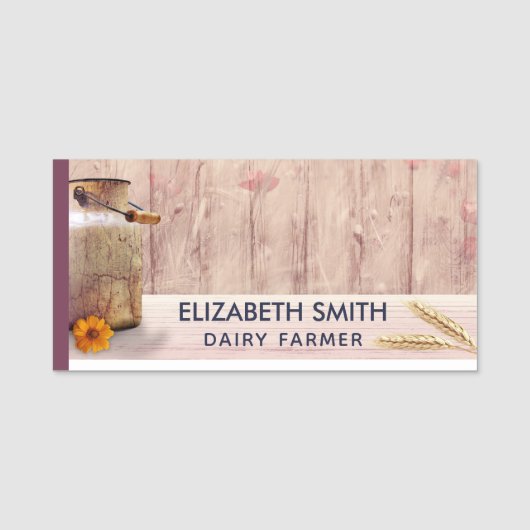 Stompen kan landstijl op hout naamplaatje (Voorkant)
