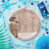 Stompen kan landstijl op hout papieren bordje (Feest)