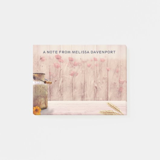 Stompen kan landstijl op hout post-it® notes (Voorkant)