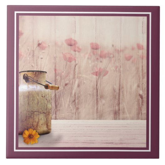 Stompen kan landstijl op hout tegeltje (Voorkant)