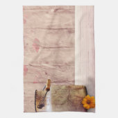 Stompen kan landstijl op hout theedoek (Verticaal)