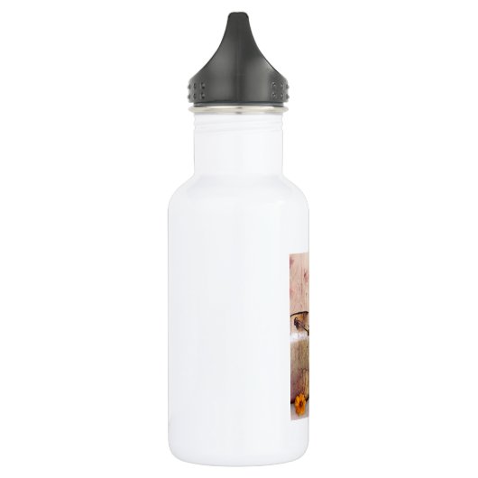 Stompen kan landstijl op hout waterfles  (Links)