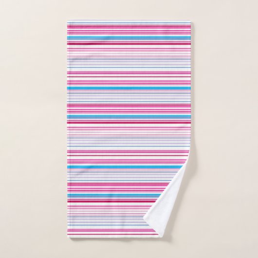 Stompen met blauwe roze strepen bad handdoek (Handdoek)