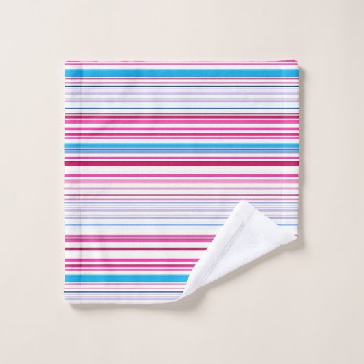 Stompen met blauwe roze strepen bad handdoek (Wasdoekje)