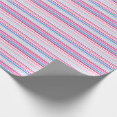 Stompen met blauwe roze strepen cadeaupapier (Hoek)