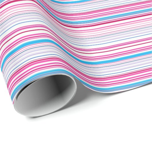 Stompen met blauwe roze strepen cadeaupapier (Rol Hoek)