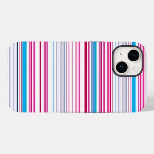 Stompen met blauwe roze strepen Case-Mate iPhone case (Achterkant (horizontaal))