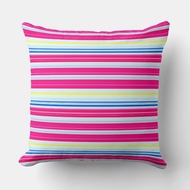 Stompen met blauwe roze strepen kussen (Voorkant)