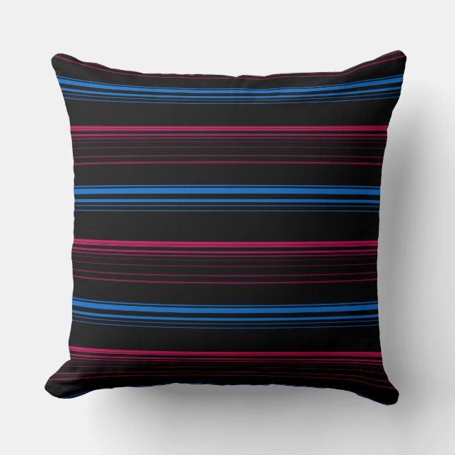 Stompen met blauwe roze strepen kussen (Voorkant)