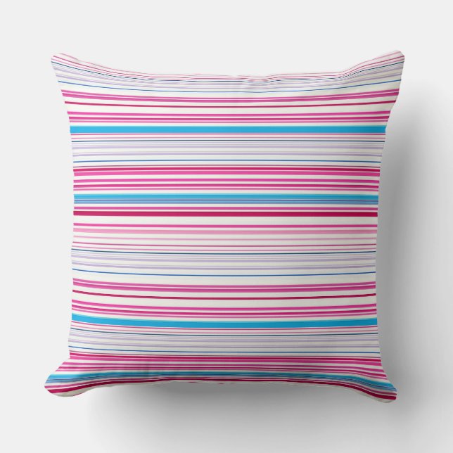 Stompen met blauwe roze strepen kussen (Voorkant)