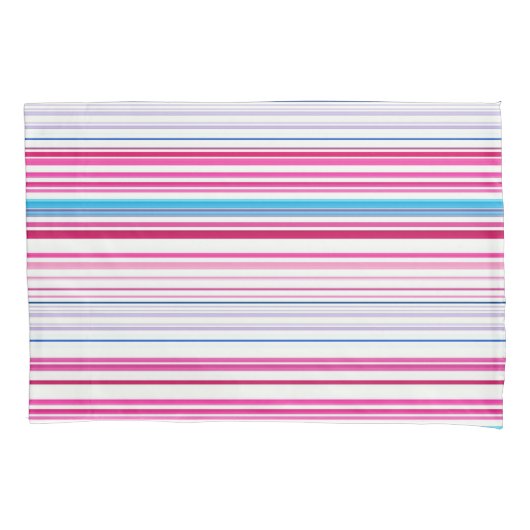 Stompen met blauwe roze strepen kussensloop (Voorkant-Links)