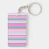 Stompen met blauwe roze strepen sleutelhanger (achterkant)
