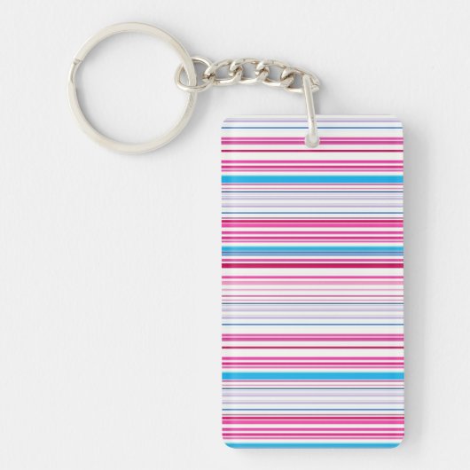 Stompen met blauwe roze strepen sleutelhanger (Voorkant)
