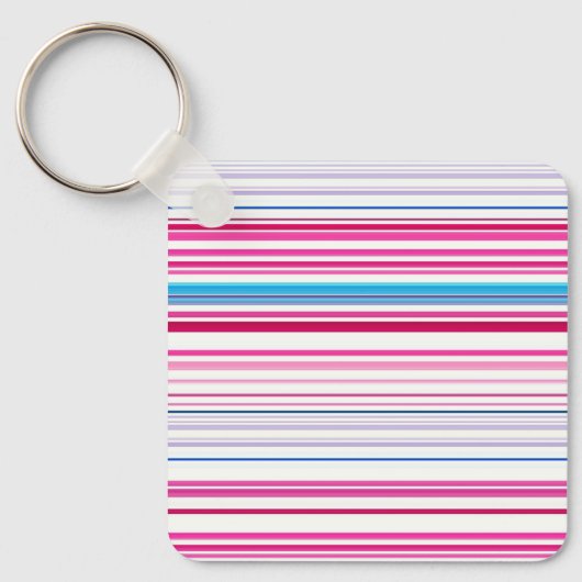 Stompen met blauwe roze strepen sleutelhanger (Voorkant)
