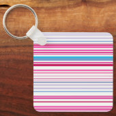 Stompen met blauwe roze strepen sleutelhanger (Voorkant)
