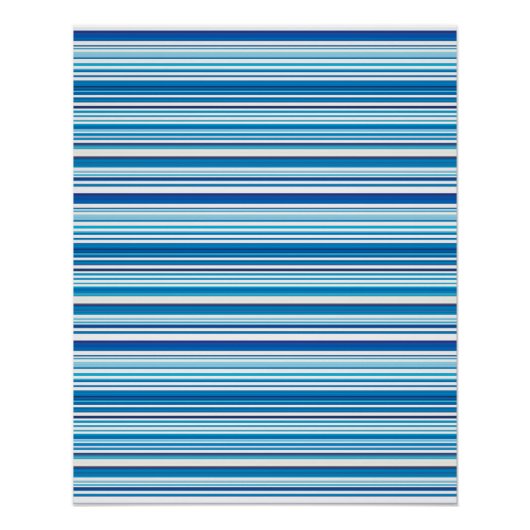 Stompen met blauwe witte strepen perfect poster (Voorkant)