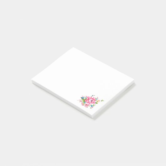 Stompen van Pink Peony Post-it® Notes (Schuin)