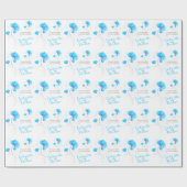 Stompen van wilde bloemen, blauw, grijs cadeaupapier (Vlak)