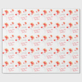 Stompen van wilde bloemen, oranje, grijs cadeaupapier (Vlak)