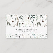 Stompen waterverf florist elegant stijlvol bu visitekaartje (Voorkant)