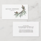 Stompen waterverf florist elegant stijlvol bu visitekaartje (Voorkant / Achterkant)