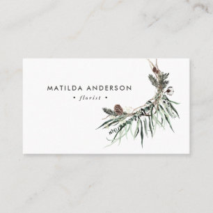 Stompen waterverf florist elegant stijlvol bu visitekaartje