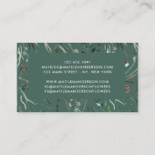 Stompen waterverf florist elegant stijlvol visitekaartje (Achterkant)