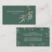 Stompen waterverf florist elegant stijlvol visitekaartje (Voorkant / Achterkant)