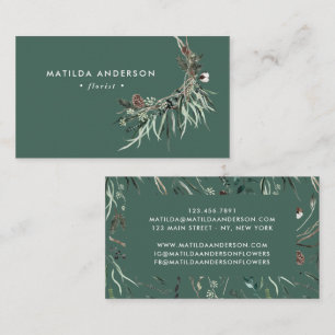 Stompen waterverf florist elegant stijlvol visitekaartje